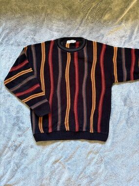 Vintage Norm Thompson 3D Knit Coogi Style Crewneck Mens Medium Sweater USA Made